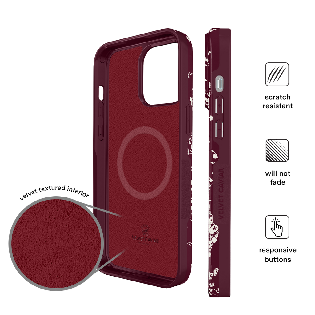 French Burgundy Floral iPhone Case