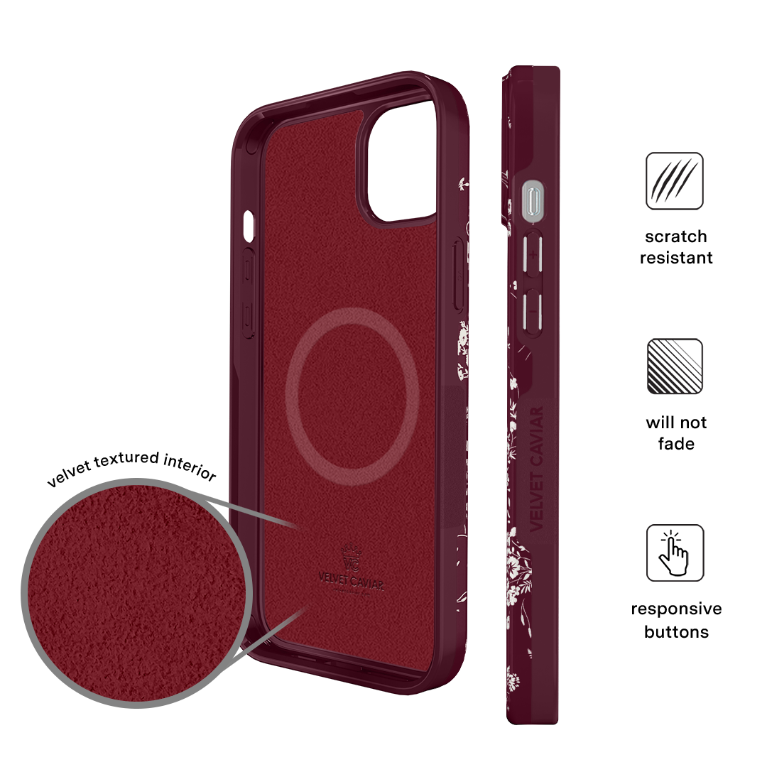 French Burgundy Floral iPhone Case