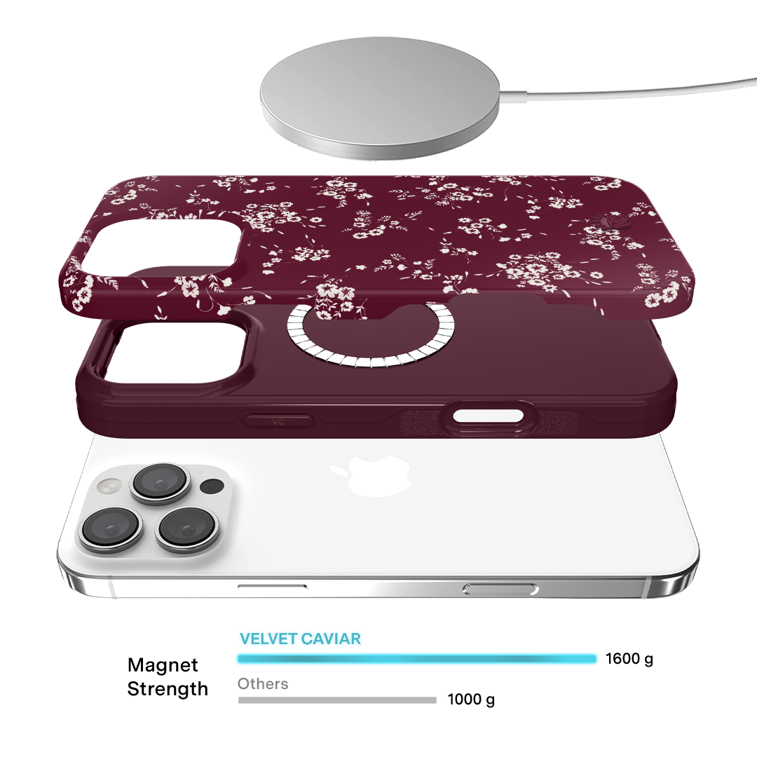 French Burgundy Floral iPhone Case