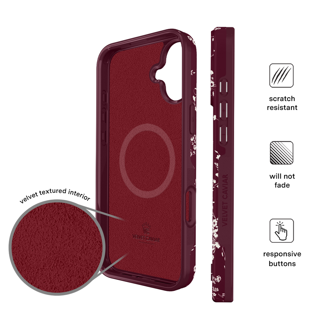 French Burgundy Floral iPhone Case