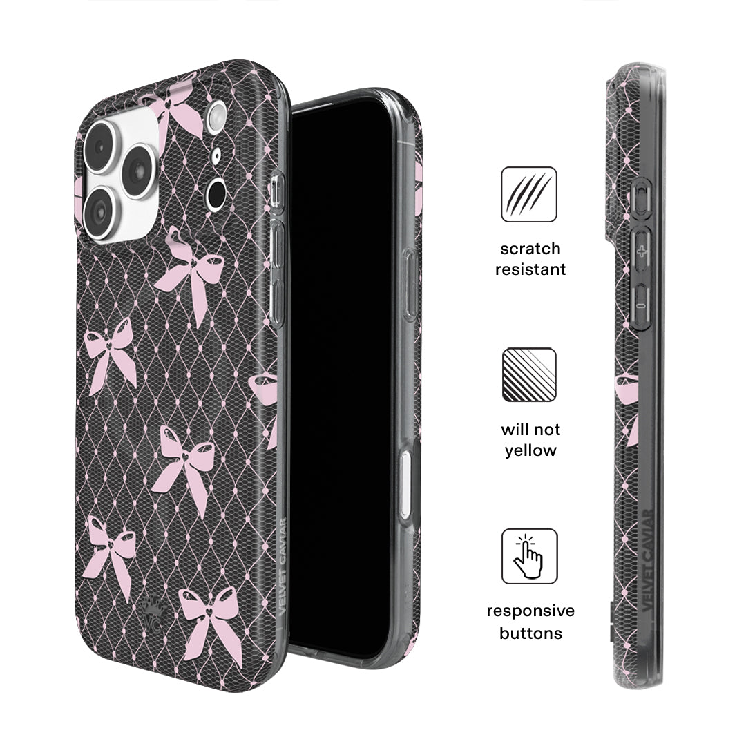Lacy Pink Bows iPhone Case