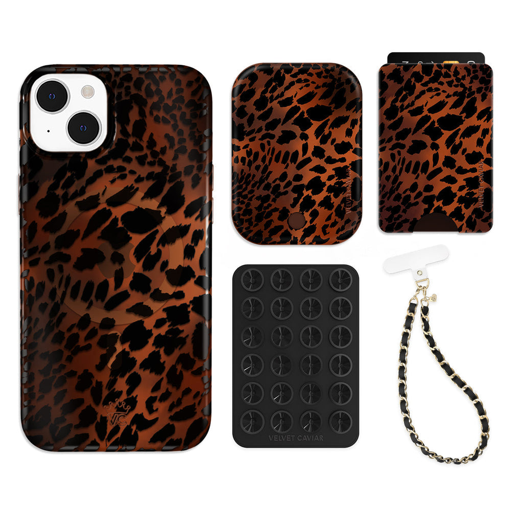 Leopard Tort iPhone Bundle Set - Wallet