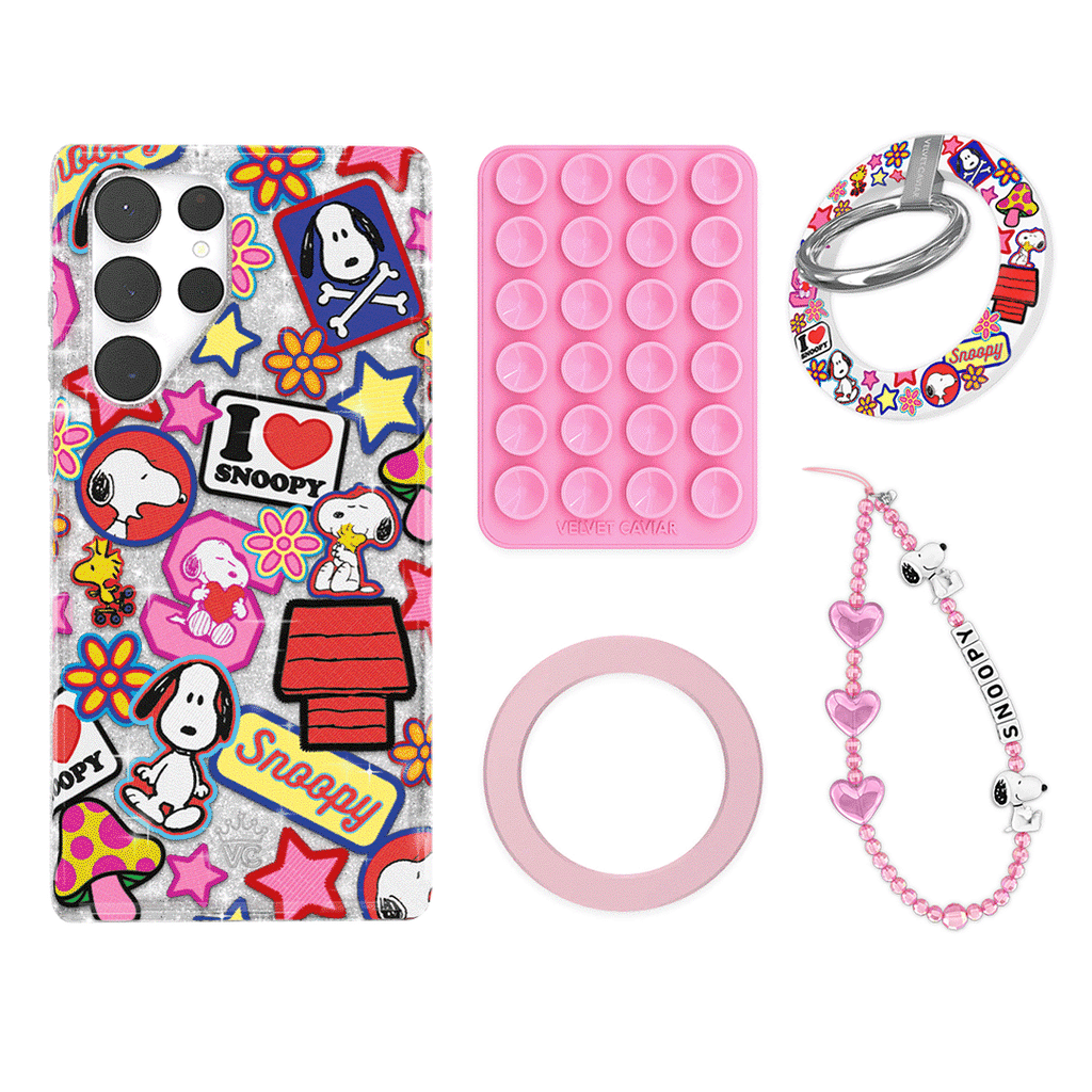 Snoopy Patchwork Glitter Galaxy Bundle Set - Grip