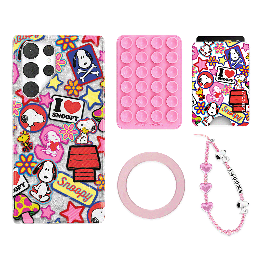 Snoopy Patchwork Glitter Galaxy Bundle Set - Wallet