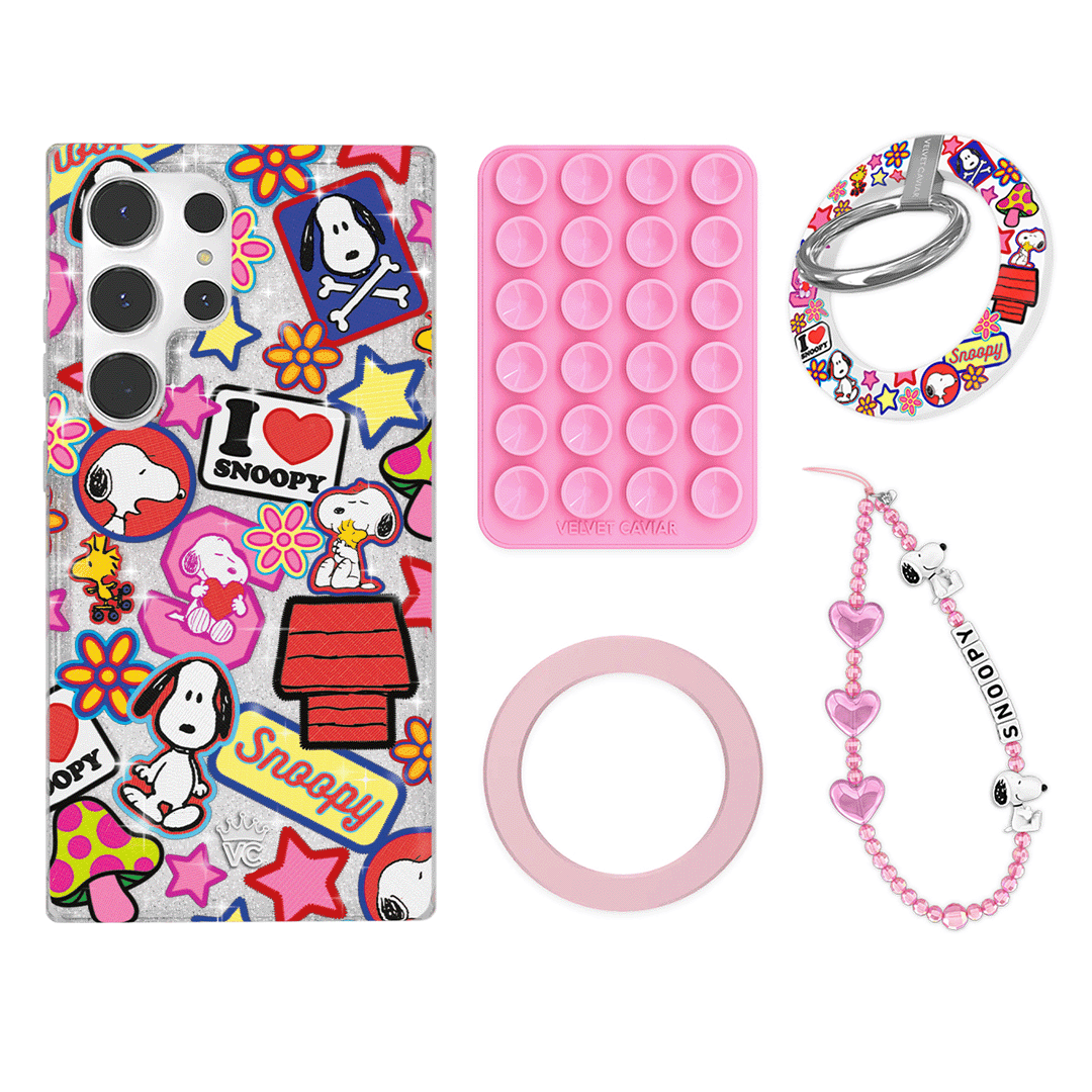 Snoopy Patchwork Glitter Galaxy Bundle Set - Grip