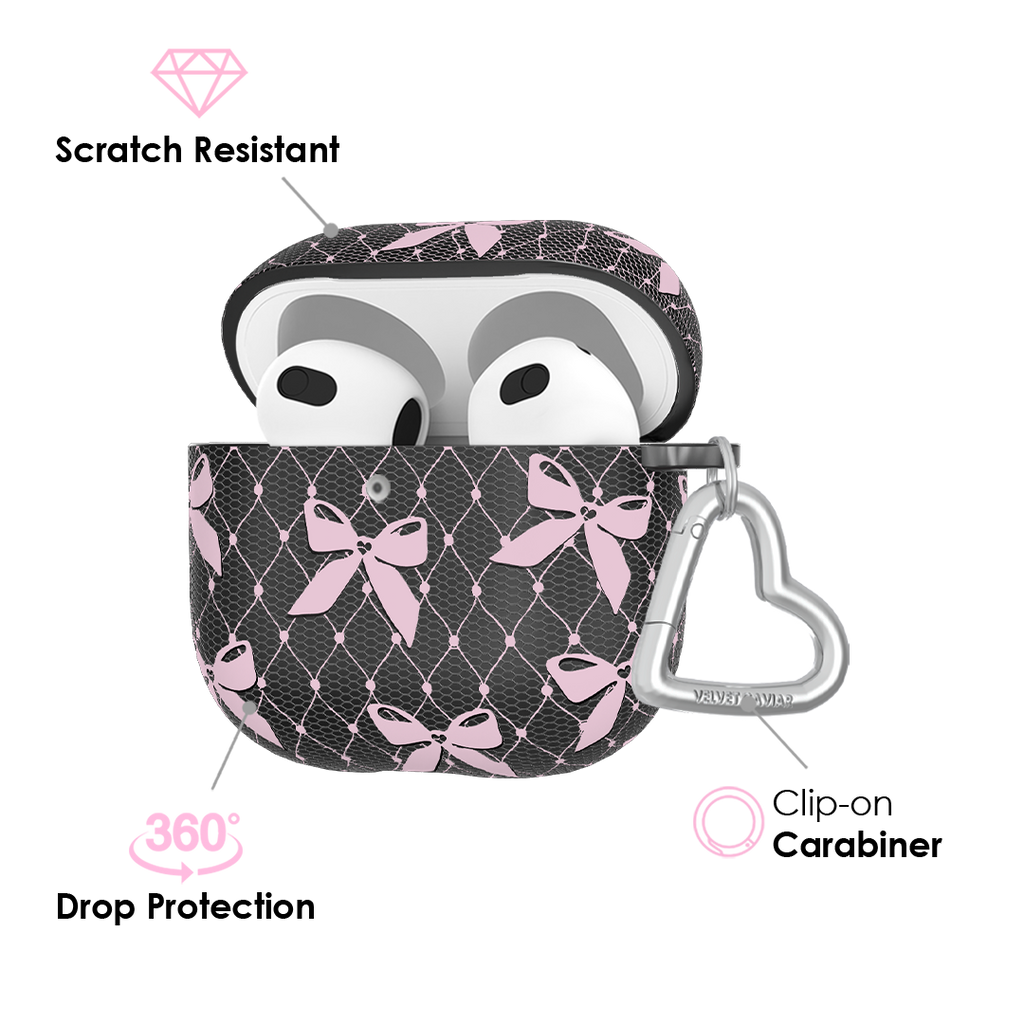 Lacy Pink Bows AirPod Case
