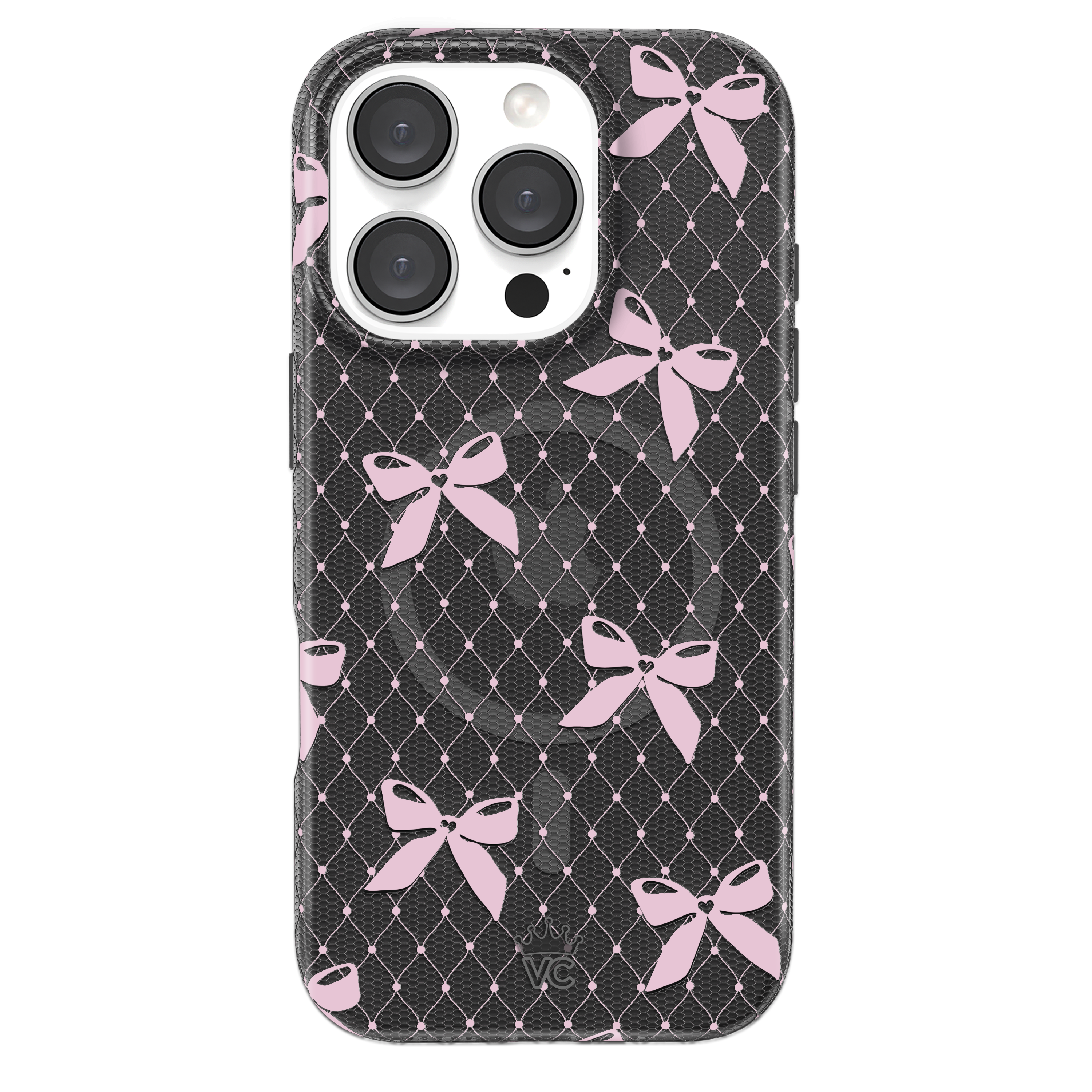 Lacy Pink Bows iPhone Case