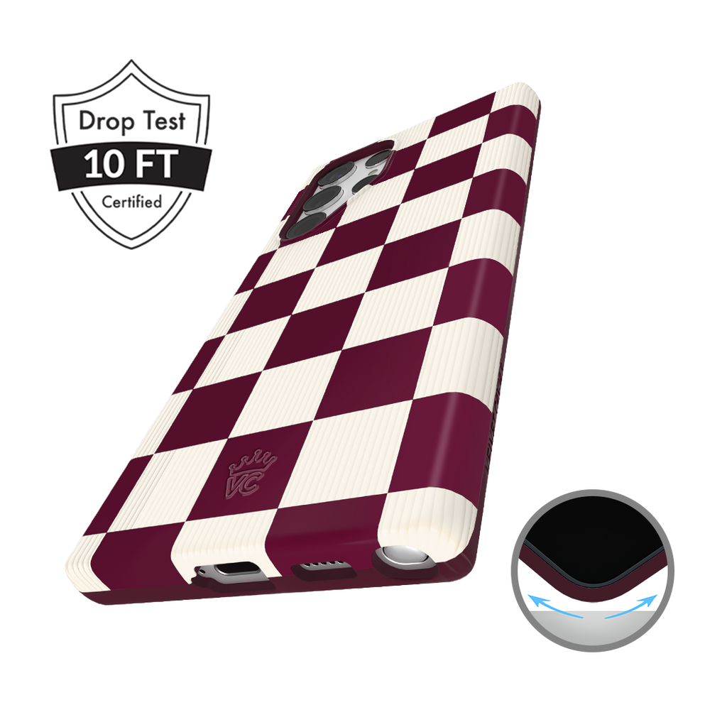 Burgundy Vibe Checker Samsung Case