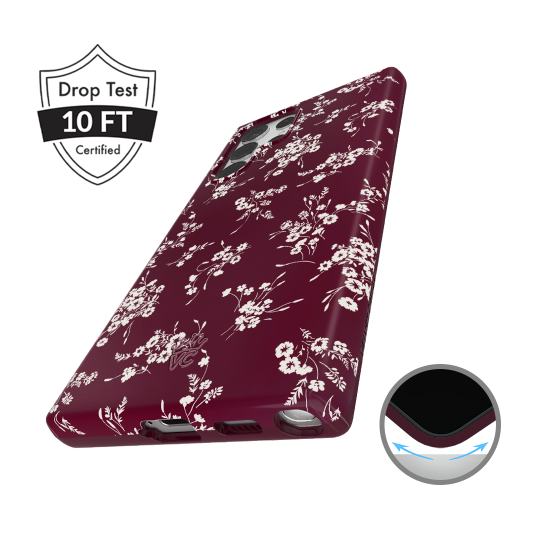 French Burgundy Floral Samsung Case