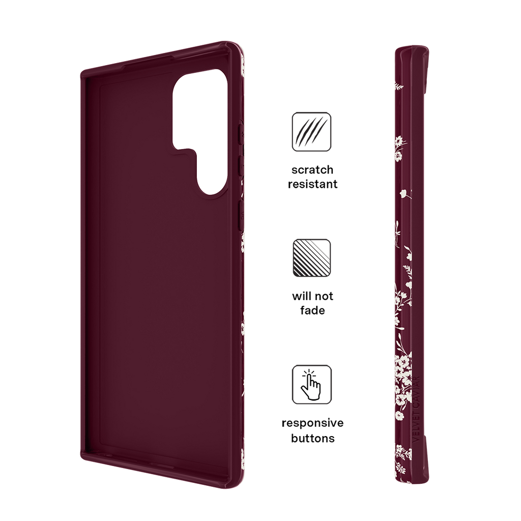 French Burgundy Floral Samsung Case