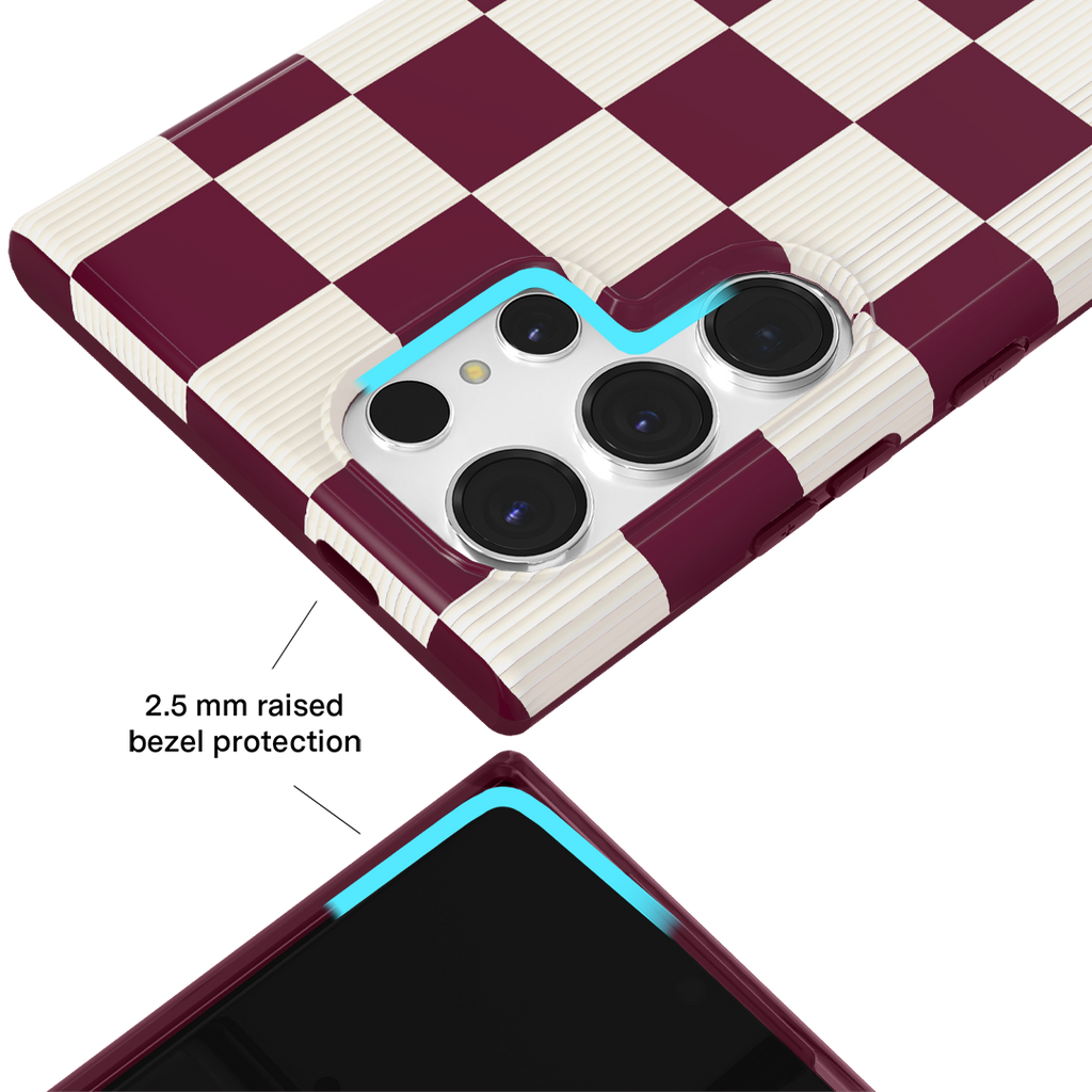 Burgundy Vibe Checker Samsung Case